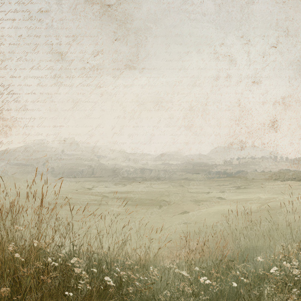 Old Meadow Grass Hills Scene Digital Paper Pack (DDD012210)