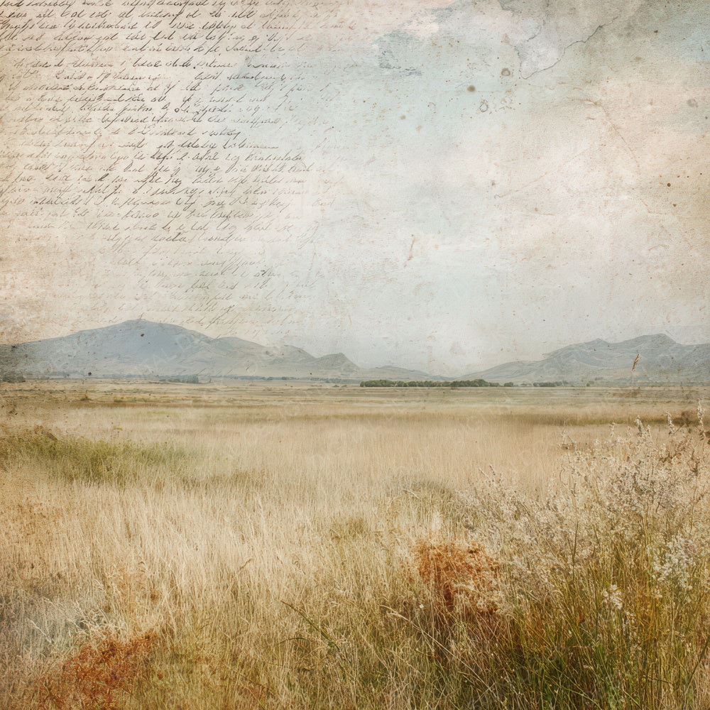 Old Meadow Grass Hills Scene Digital Paper Pack (DDD012210)