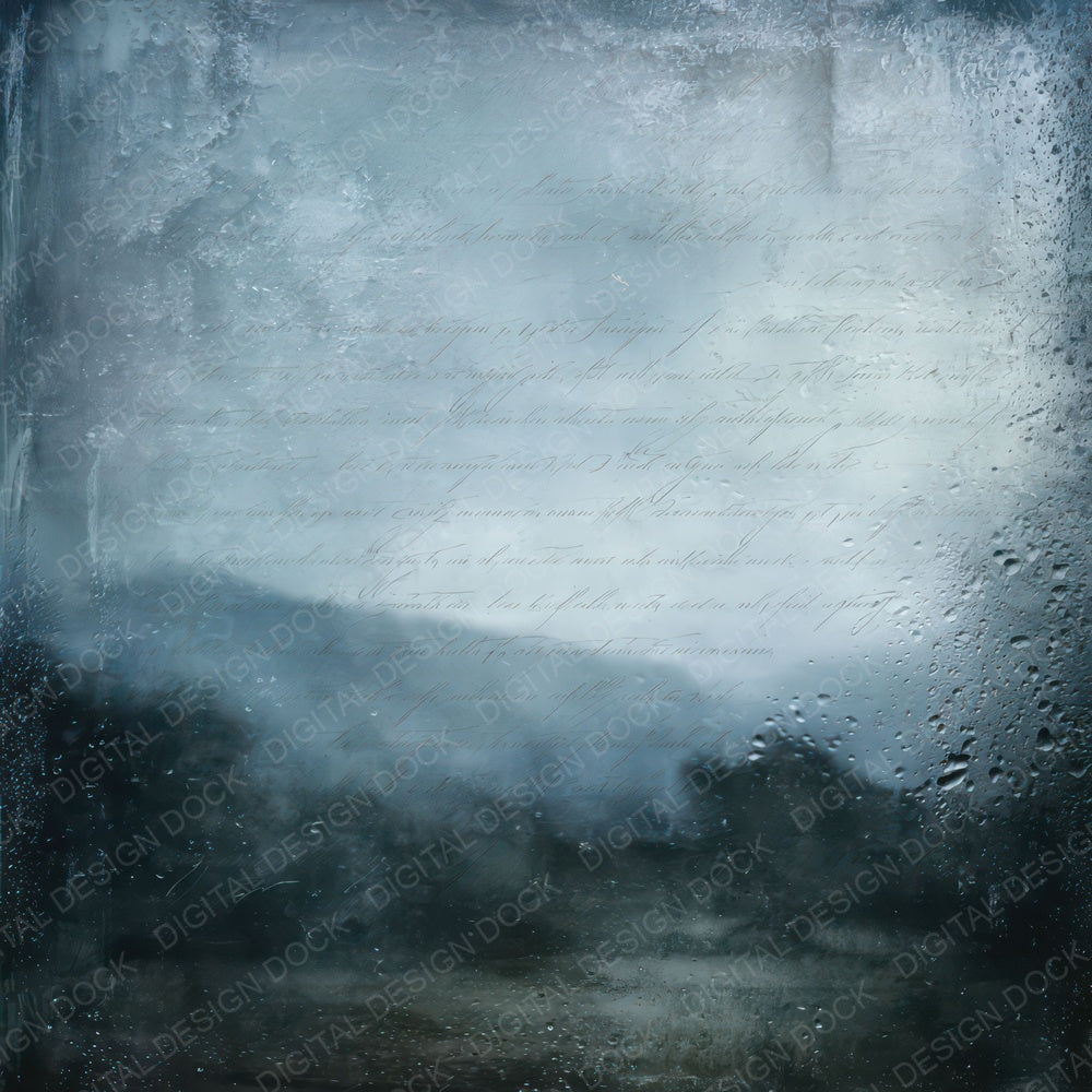 Old Rain Window Landscape Scene Digital Paper Pack (DDD012317)