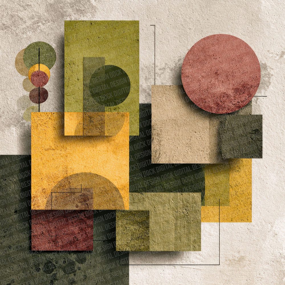 Olive Sand Geometry Digital Paper Pack (DDD002821)