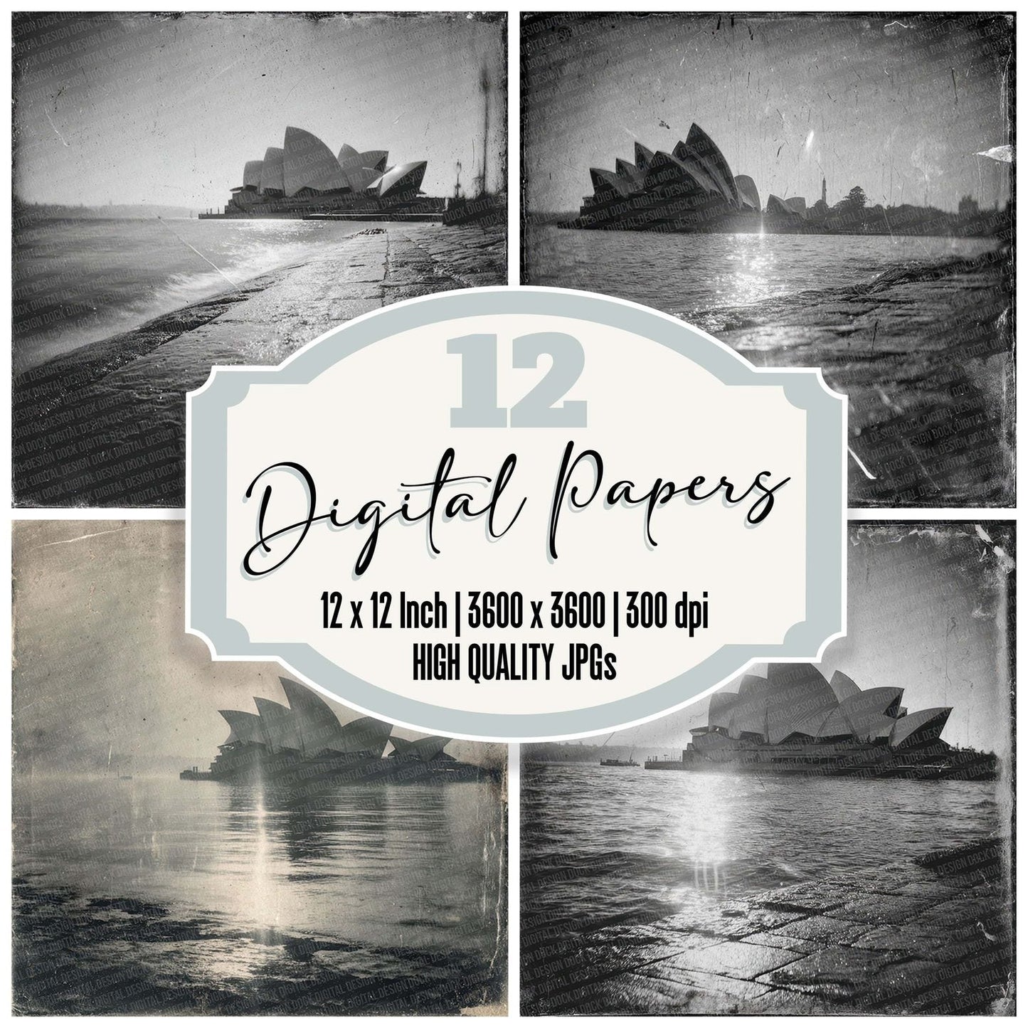 Opera House Damaged Photo Digital Paper Pack (DDD002827)