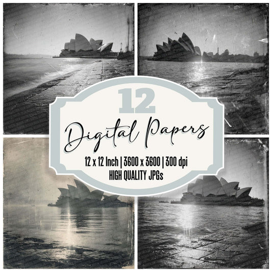 Opera House Damaged Photo Digital Paper Pack (DDD002827)