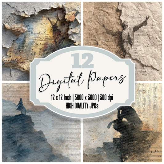 Opera Tear Collage Digital Paper Pack (DDD002828)