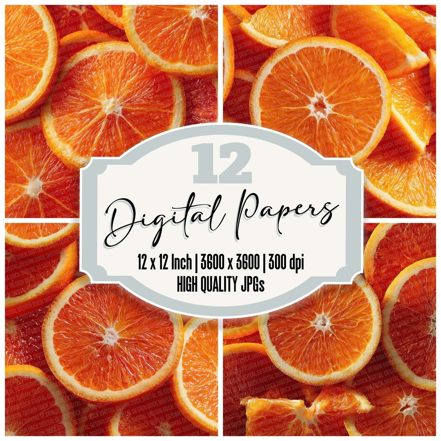 Orange Slice Overhead Fill Digital Paper Pack (DDD002830)