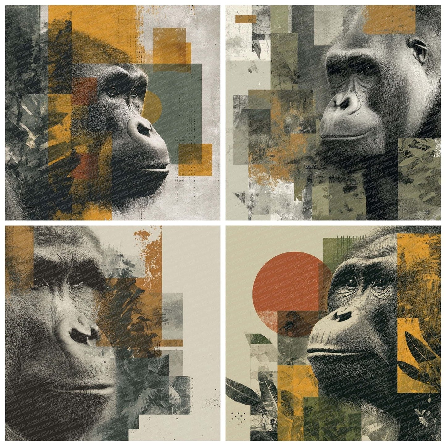 Orangutan Rainforest Moodboard Digital Paper Pack (DDD002832)