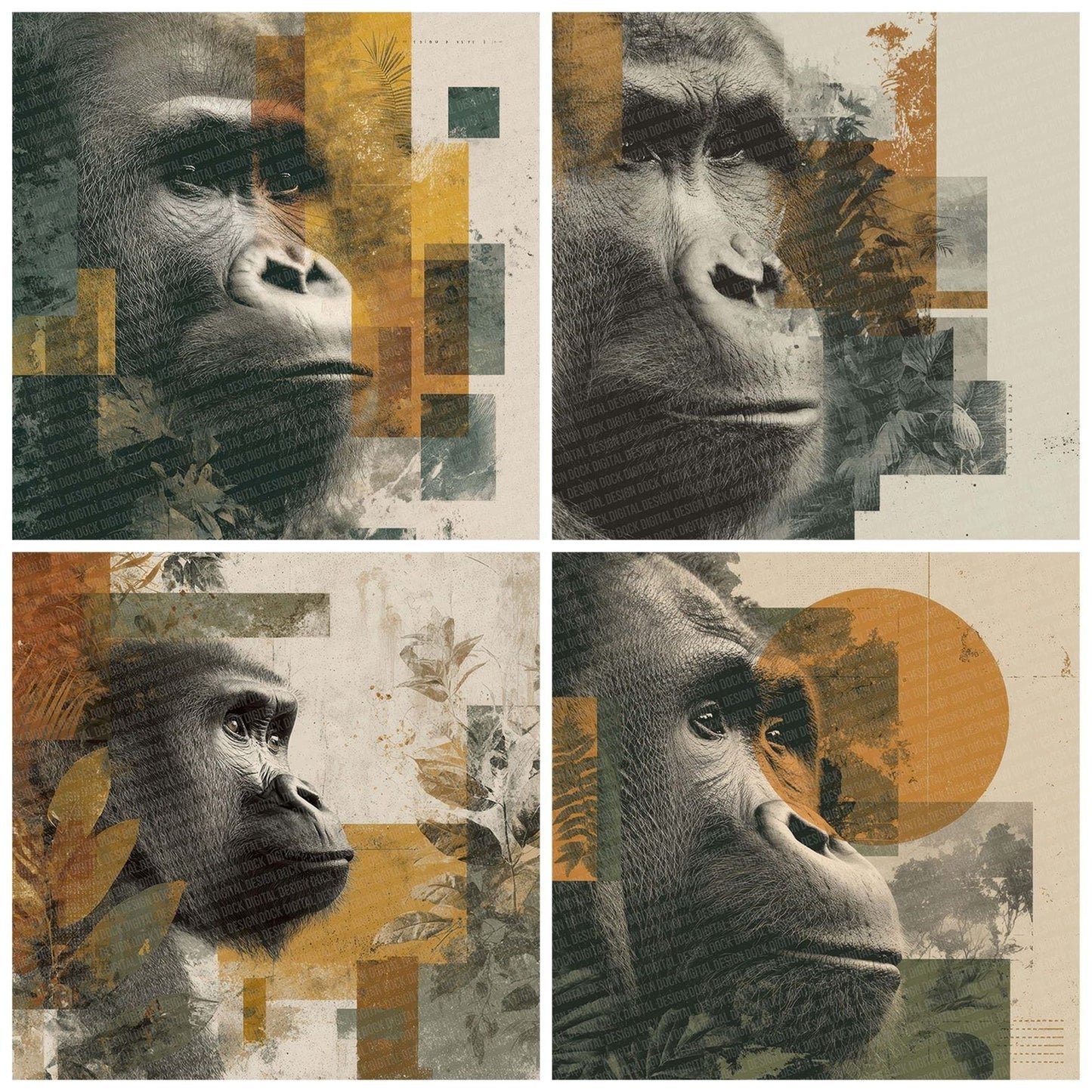 Orangutan Rainforest Moodboard Digital Paper Pack (DDD002832)