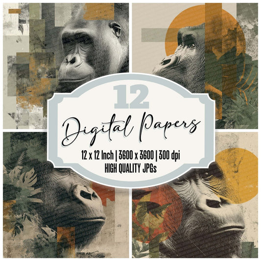 Orangutan Rainforest Moodboard Digital Paper Pack (DDD002832)