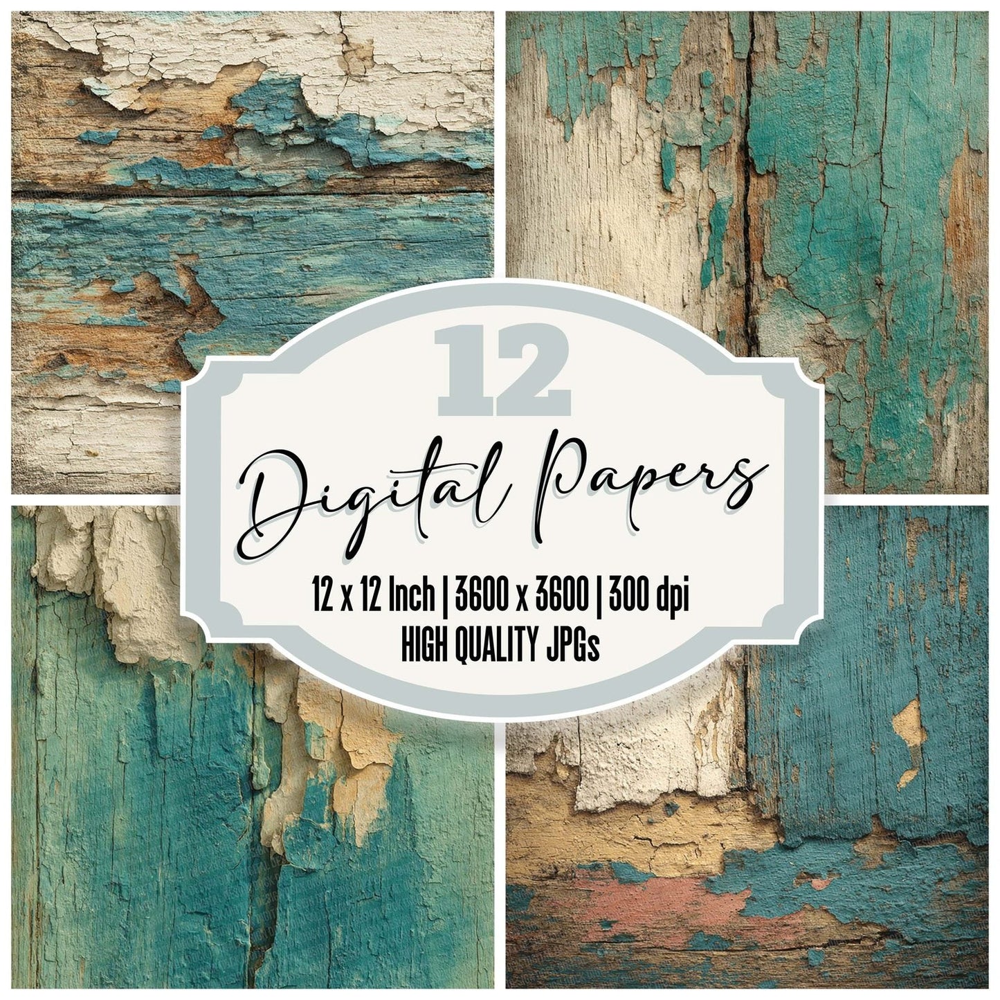 Painted Wood Texture Digital Paper Pack (DDD002869)