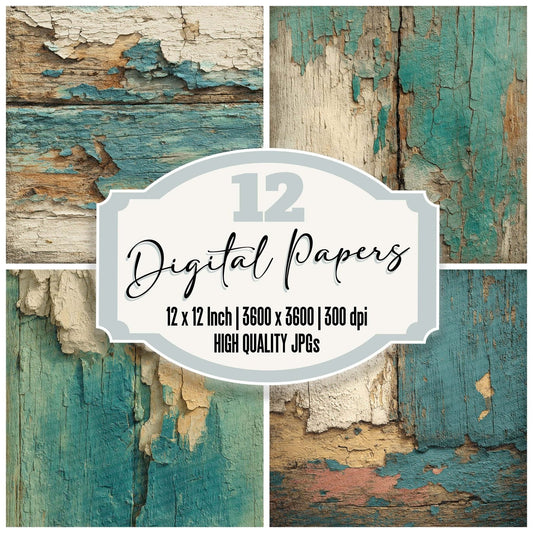 Painted Wood Texture Digital Paper Pack (DDD002869)