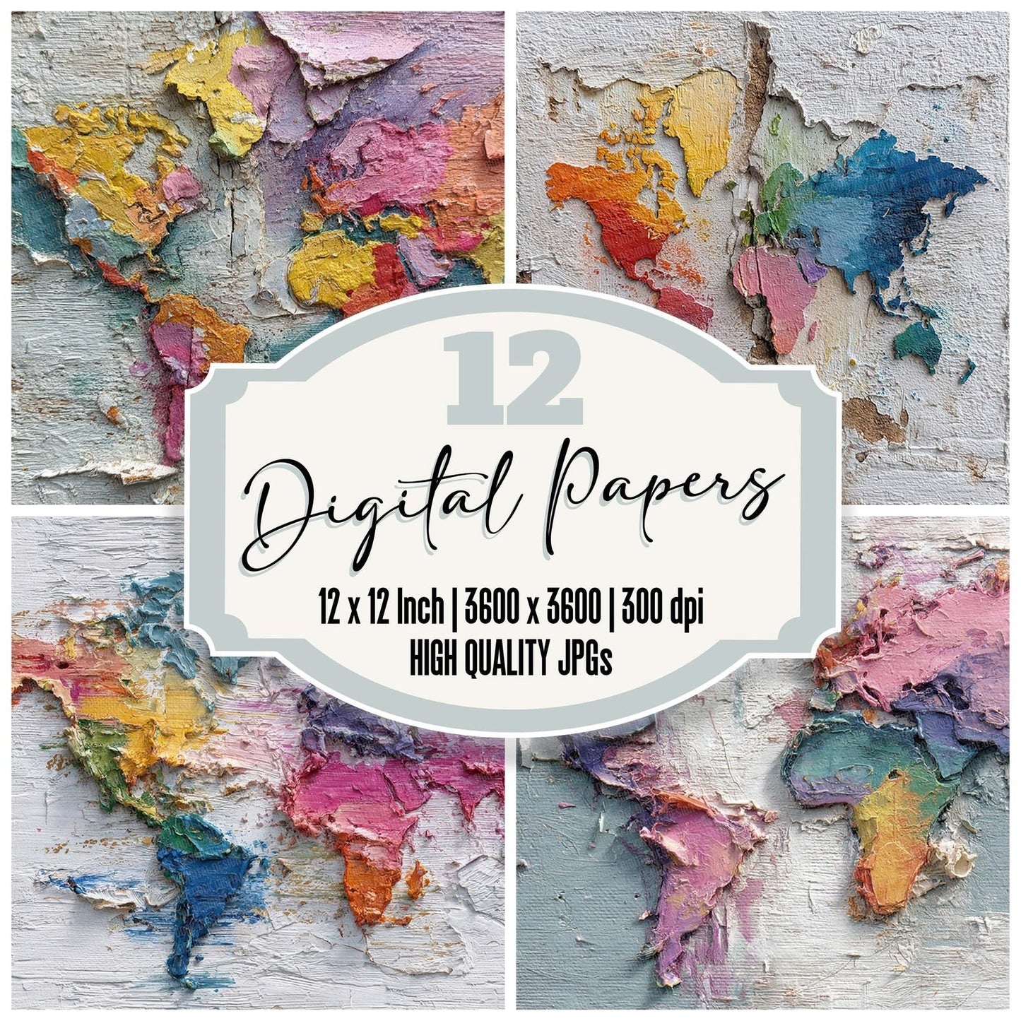Painted World Wrap Digital Paper Pack (DDD002870)
