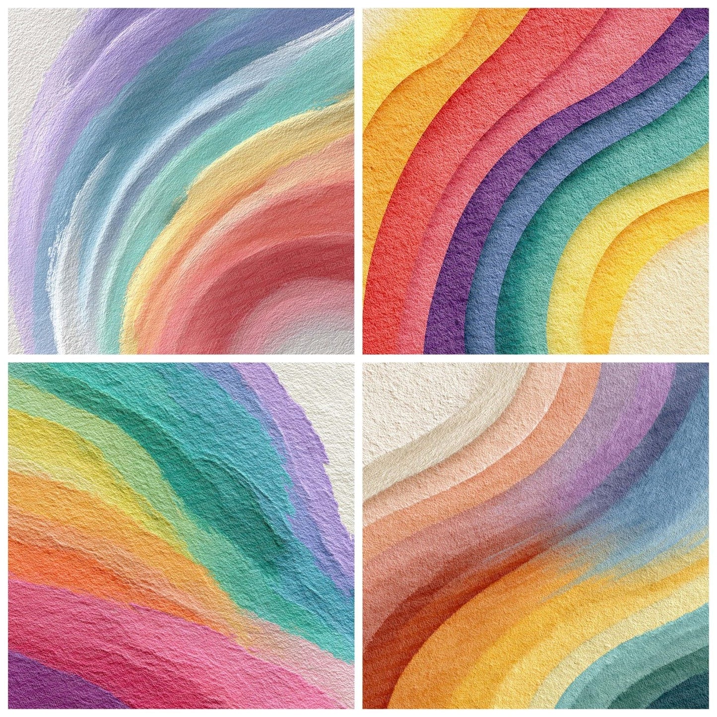 Painterly Arc Watercolour Rainbow Digital Paper Pack (DDD002871)