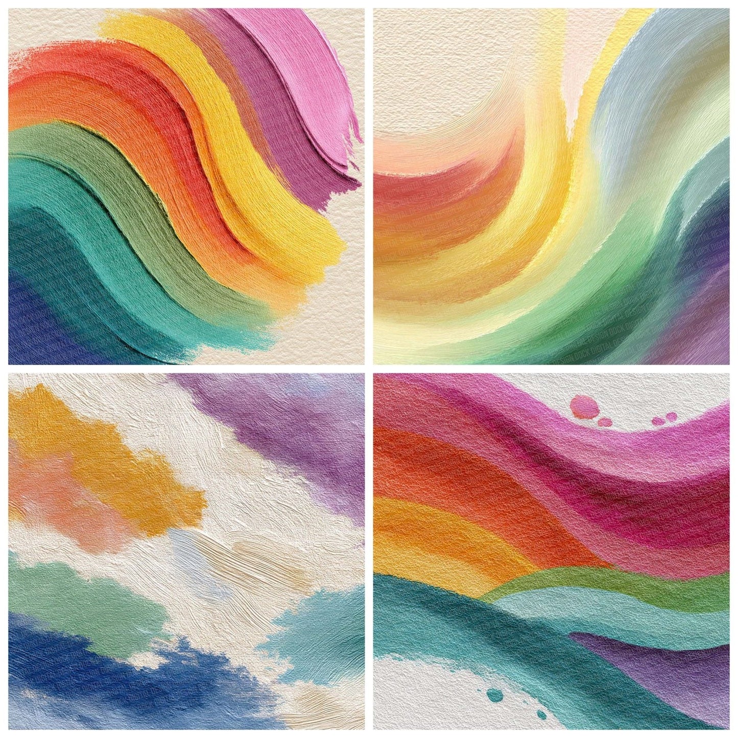 Painterly Arc Watercolour Rainbow Digital Paper Pack (DDD002871)