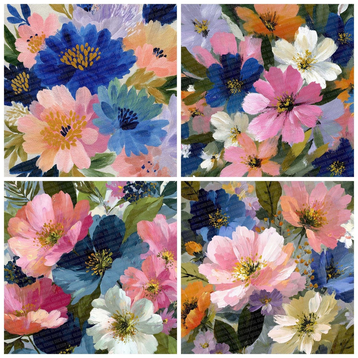 Painterly Floral Wash Digital Paper Pack (DDD002872)