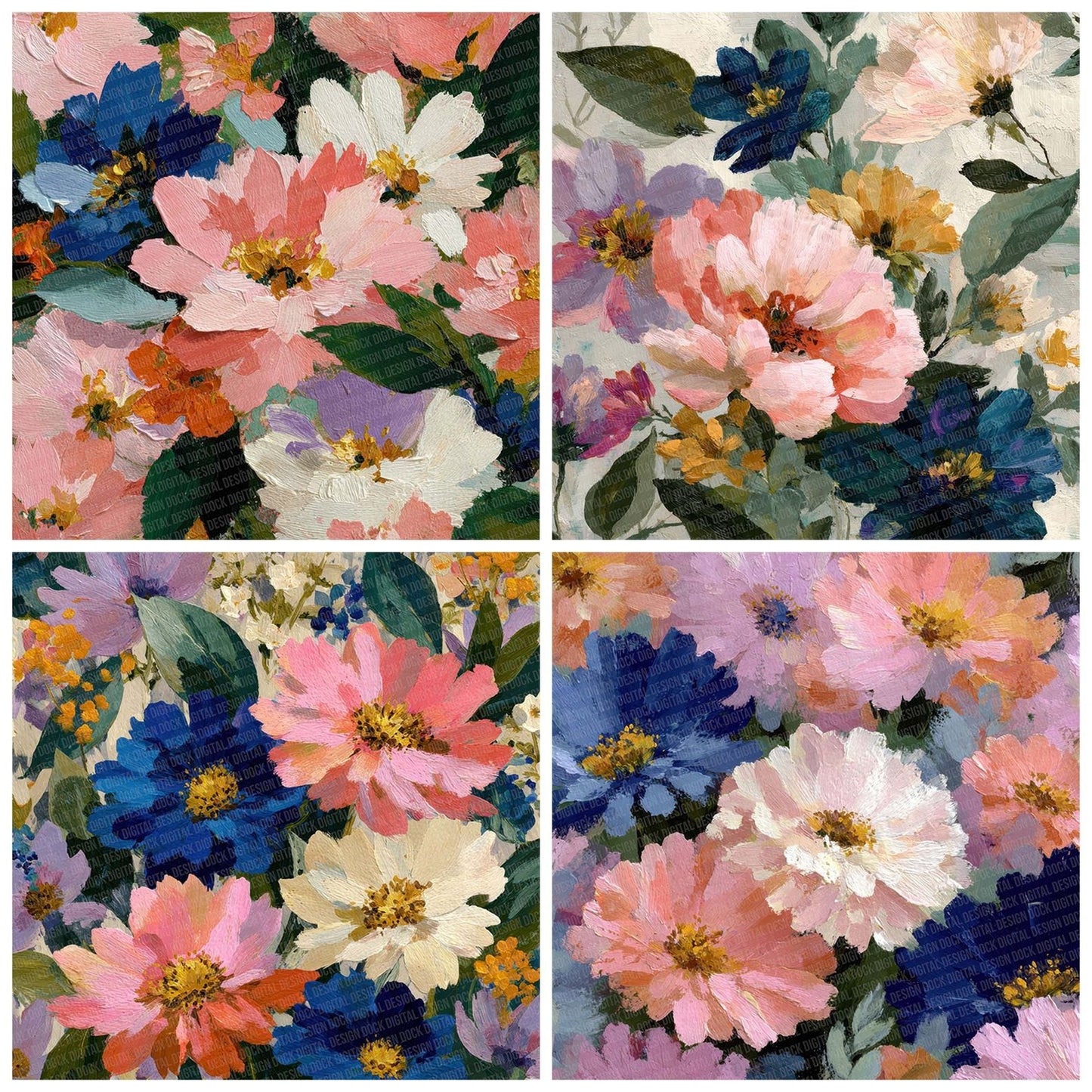 Painterly Floral Wash Digital Paper Pack (DDD002872)