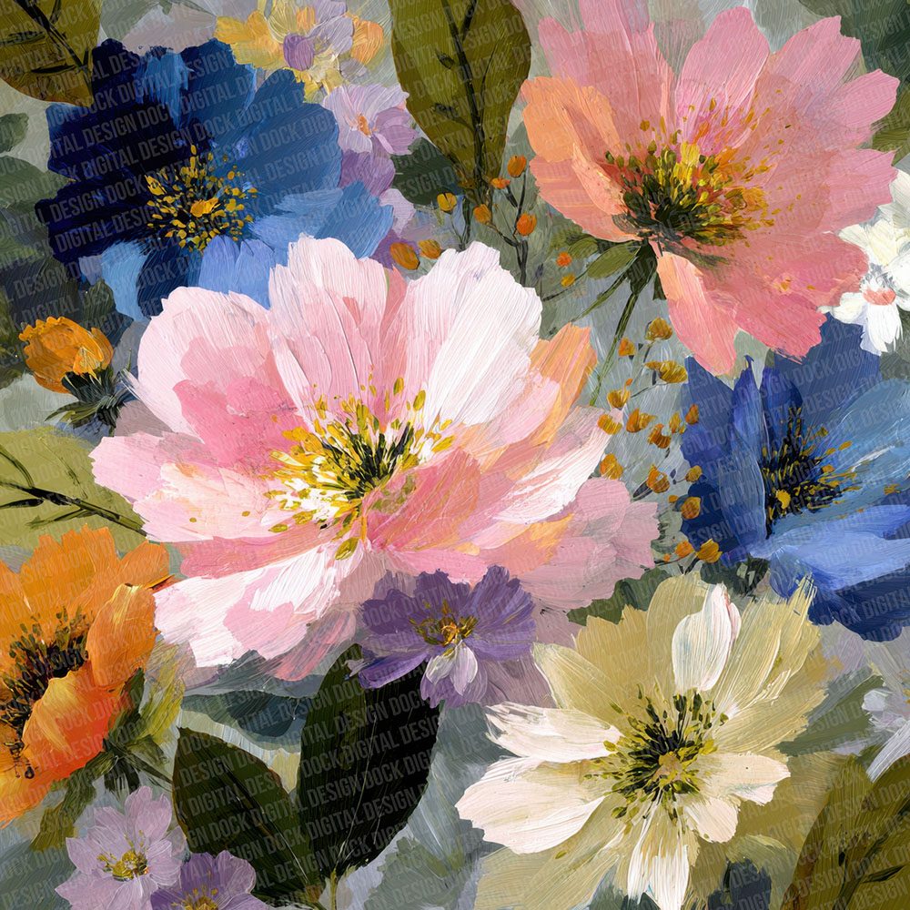 Painterly Floral Wash Digital Paper Pack (DDD002872)