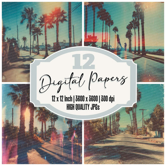 Palm Boulevard Fade Digital Paper Pack (DDD002877)