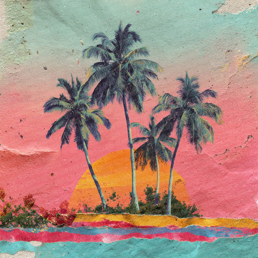 Palm Collage Neon Digital Paper Pack (DDD002878)