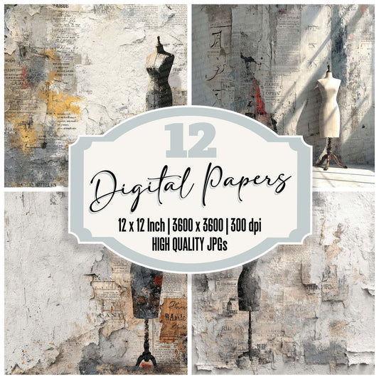 Paris Dressform Rip Digital Paper Pack (DDD002896)