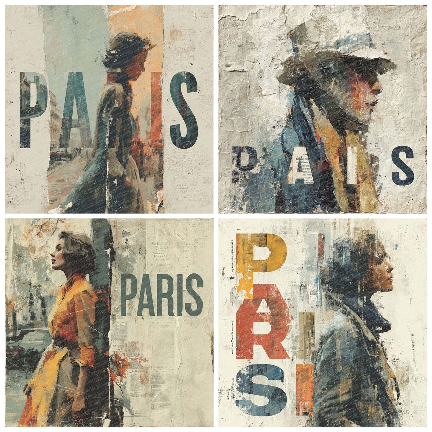 Paris Poster Peel Digital Paper Pack (DDD002897)