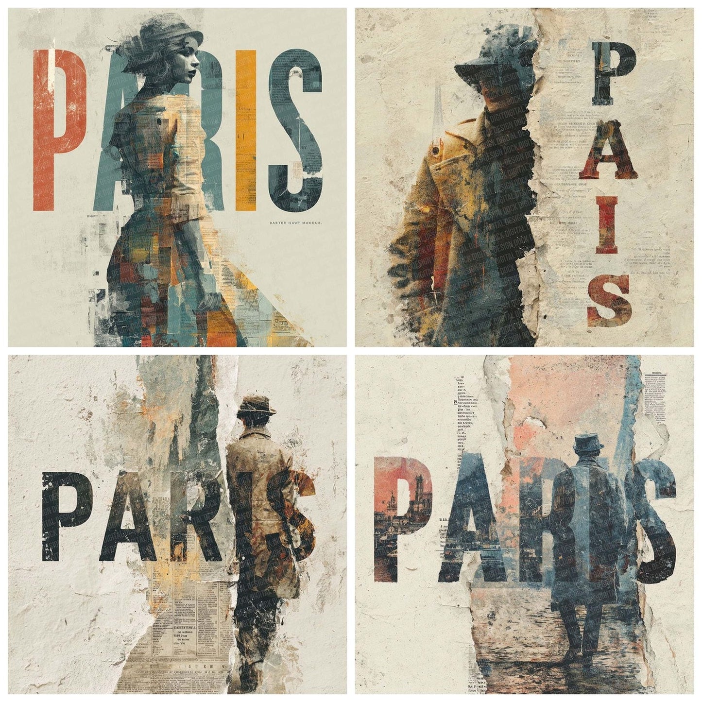 Paris Poster Peel Digital Paper Pack (DDD002897)
