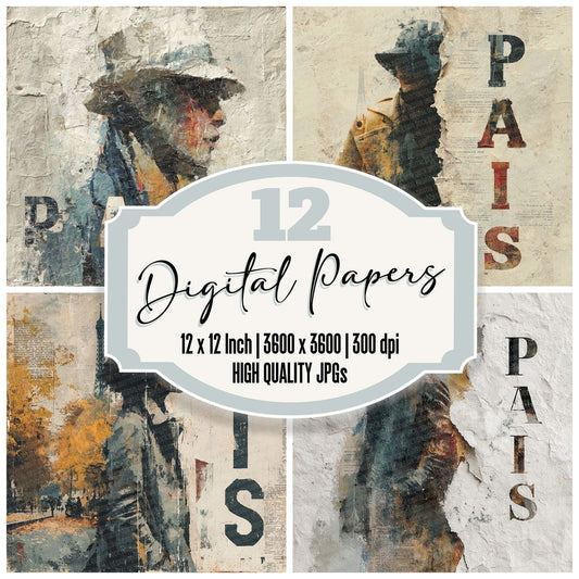 Paris Poster Peel Digital Paper Pack (DDD002897)