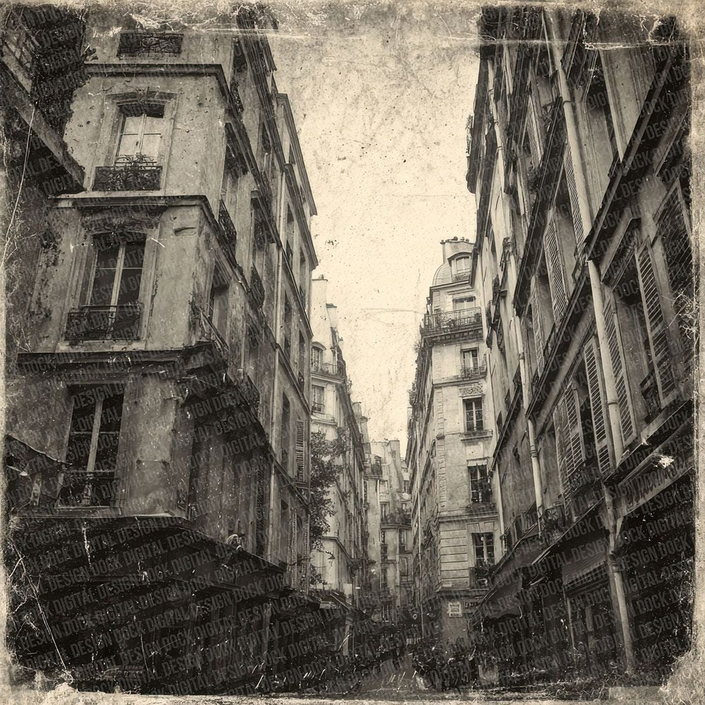 Paris Street Damaged Photo Digital Paper Pack (DDD002898)