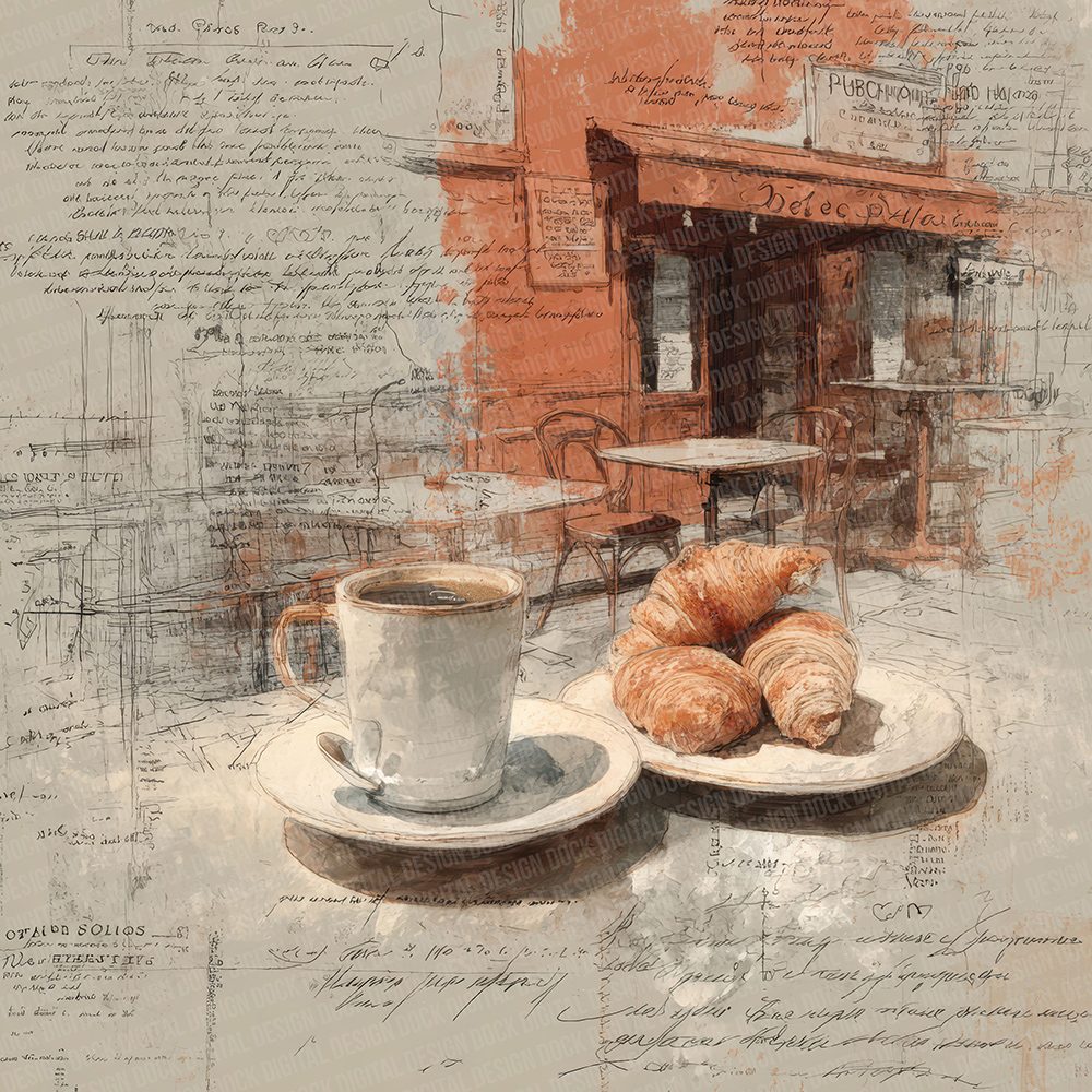 Parisian Café Collage Digital Paper Pack (DDD002900)