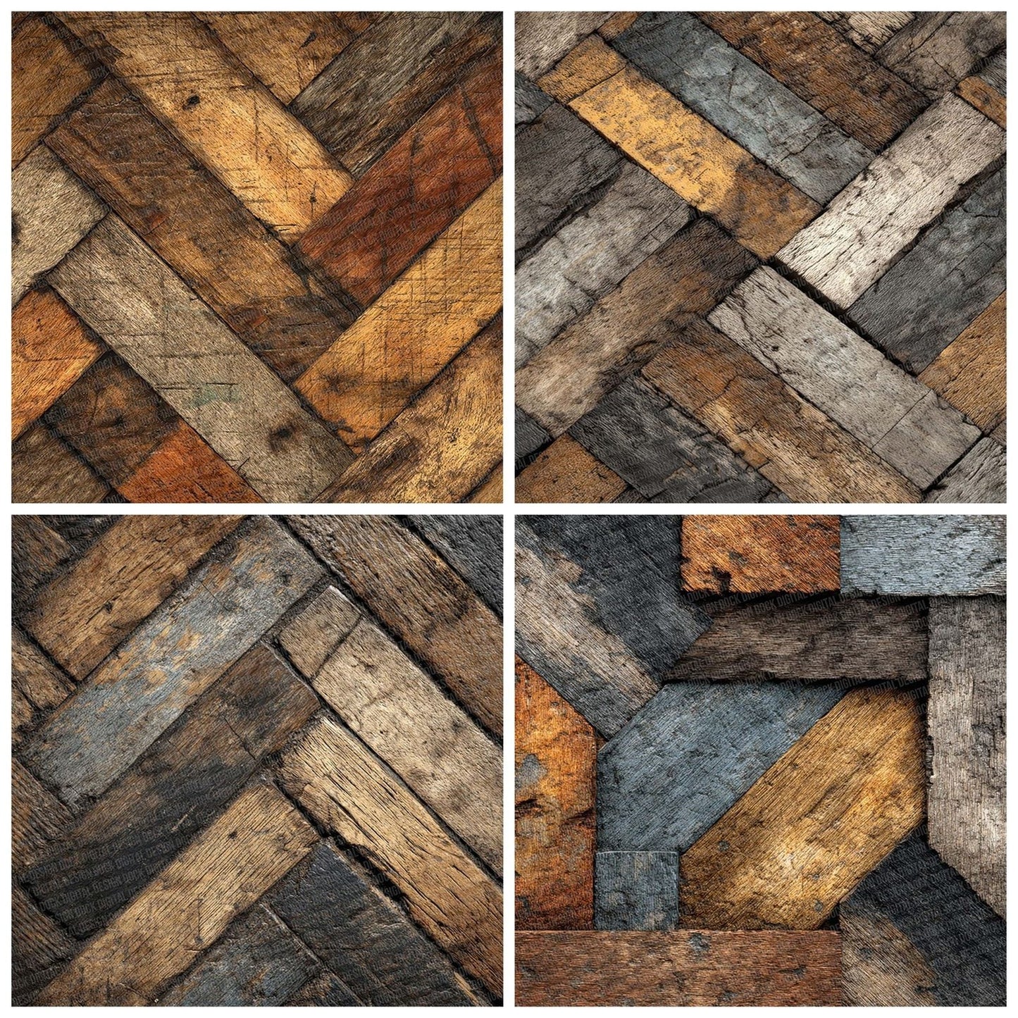 Parquet Aged Wood Floor Pattern Digital Paper Pack (DDD002902)