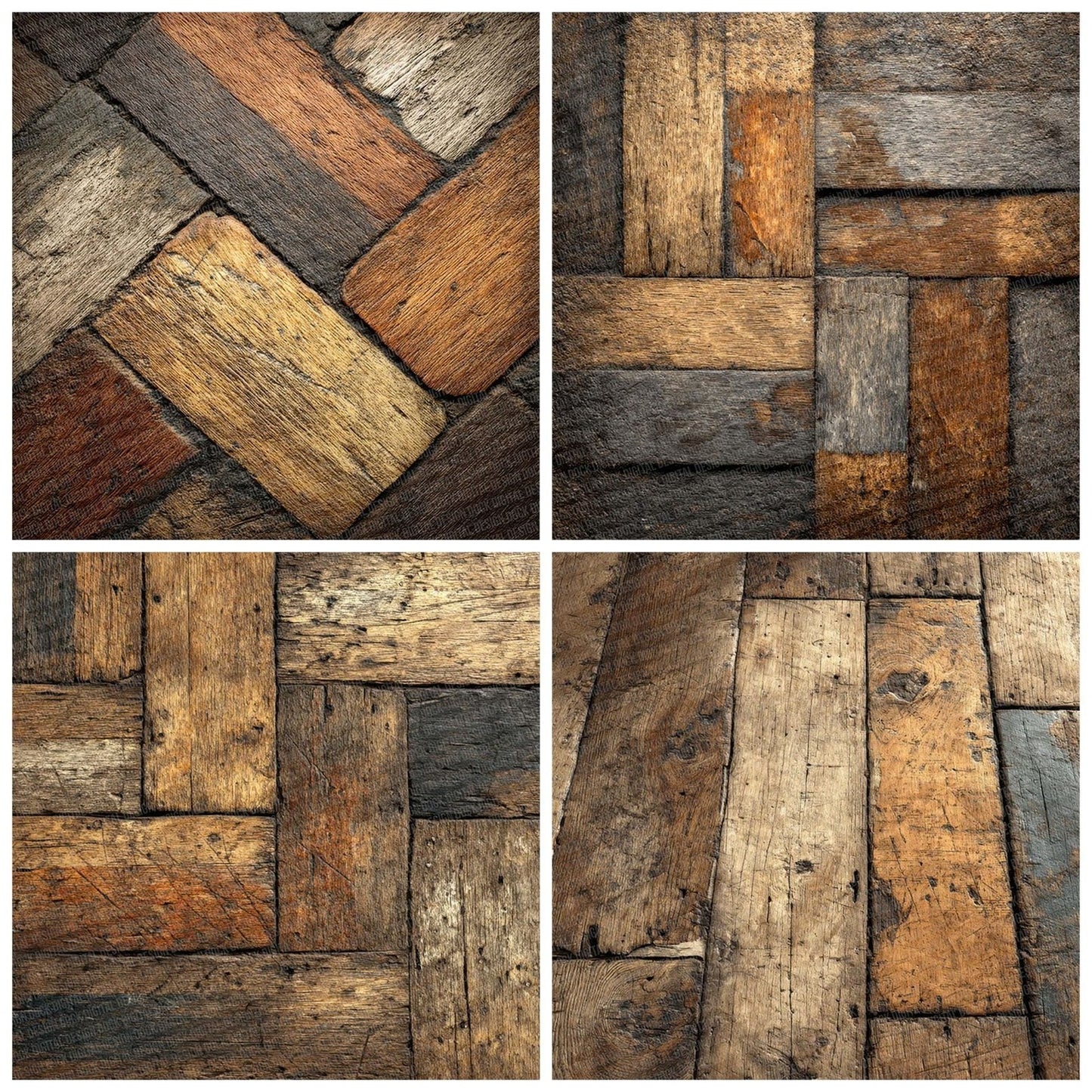 Parquet Aged Wood Floor Pattern Digital Paper Pack (DDD002902)