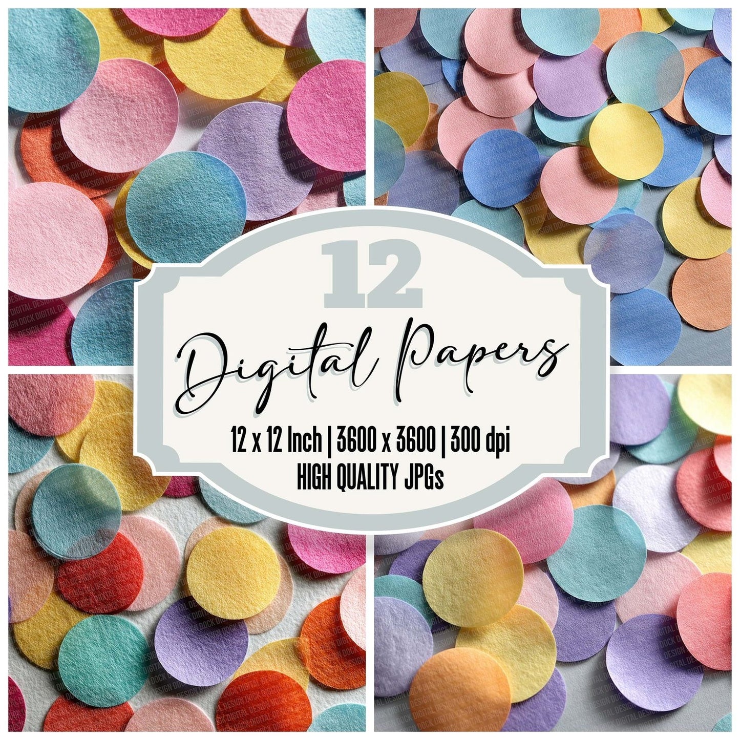 Party Confetti Texture Digital Paper Pack (DDD002904)