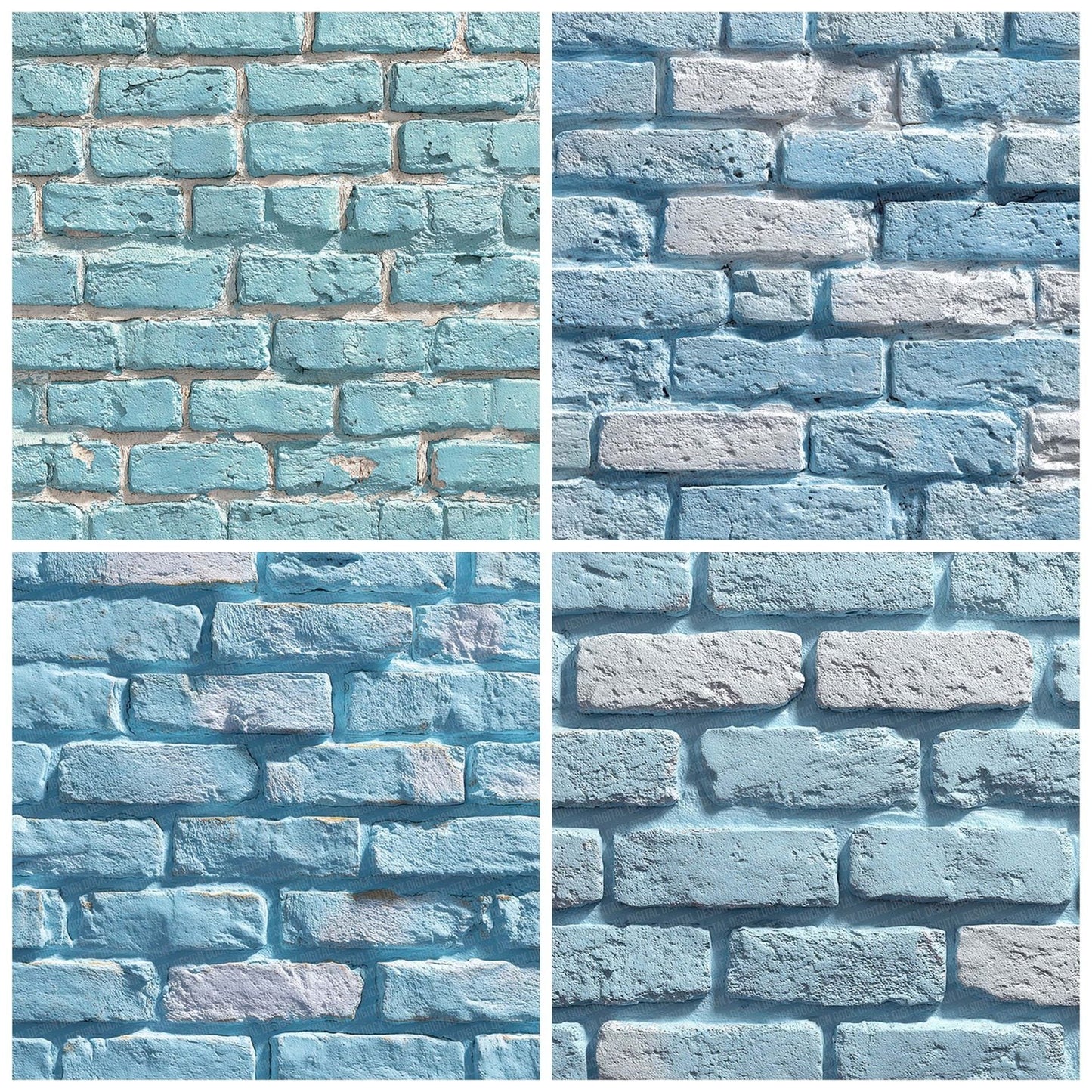 Pastel Blue Brick Wall Digital Paper Pack (DDD002908)