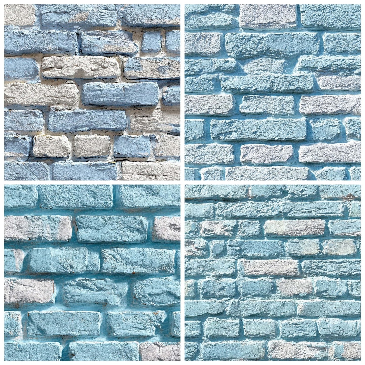 Pastel Blue Brick Wall Digital Paper Pack (DDD002908)