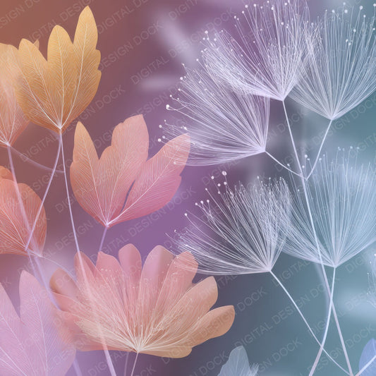 Pastel Botanical Rainbow Floral Fusion Digital Paper Pack (DDD007696)