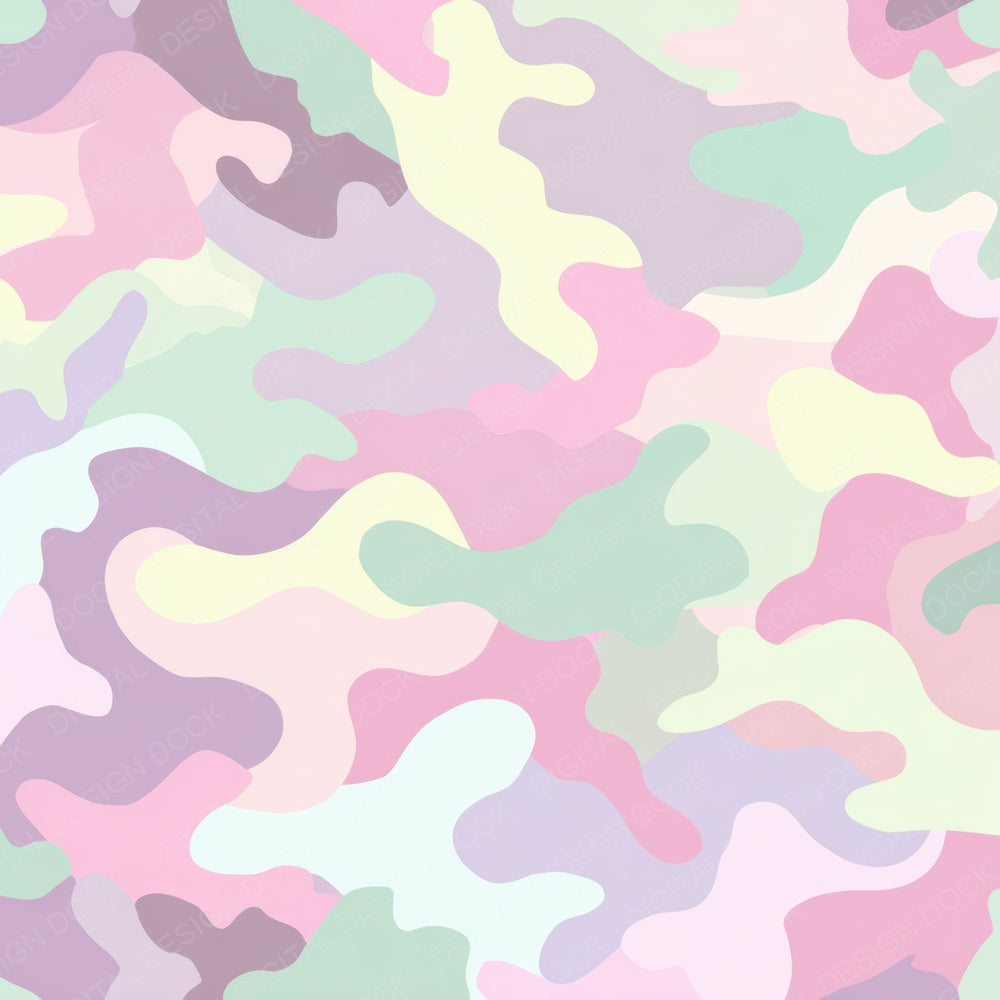 Pastel Camo Pattern Digital Paper Pack (DDD008376)