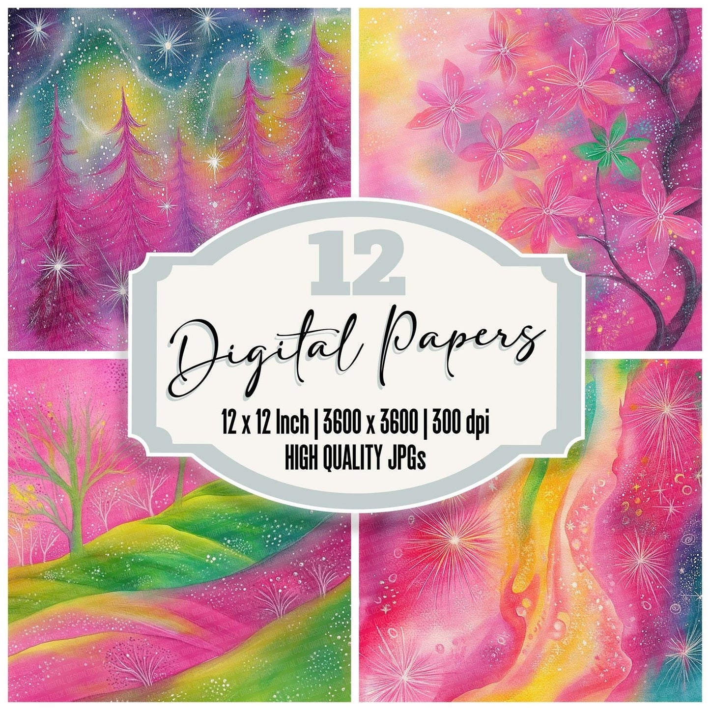 Pastel Fantasy Sparkle Digital Paper Pack (DDD002919)