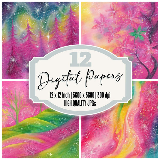 Pastel Fantasy Sparkle Digital Paper Pack (DDD002919)