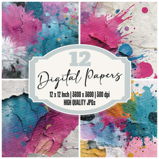Pastel Ink Smash Digital Paper Pack (DDD002924)