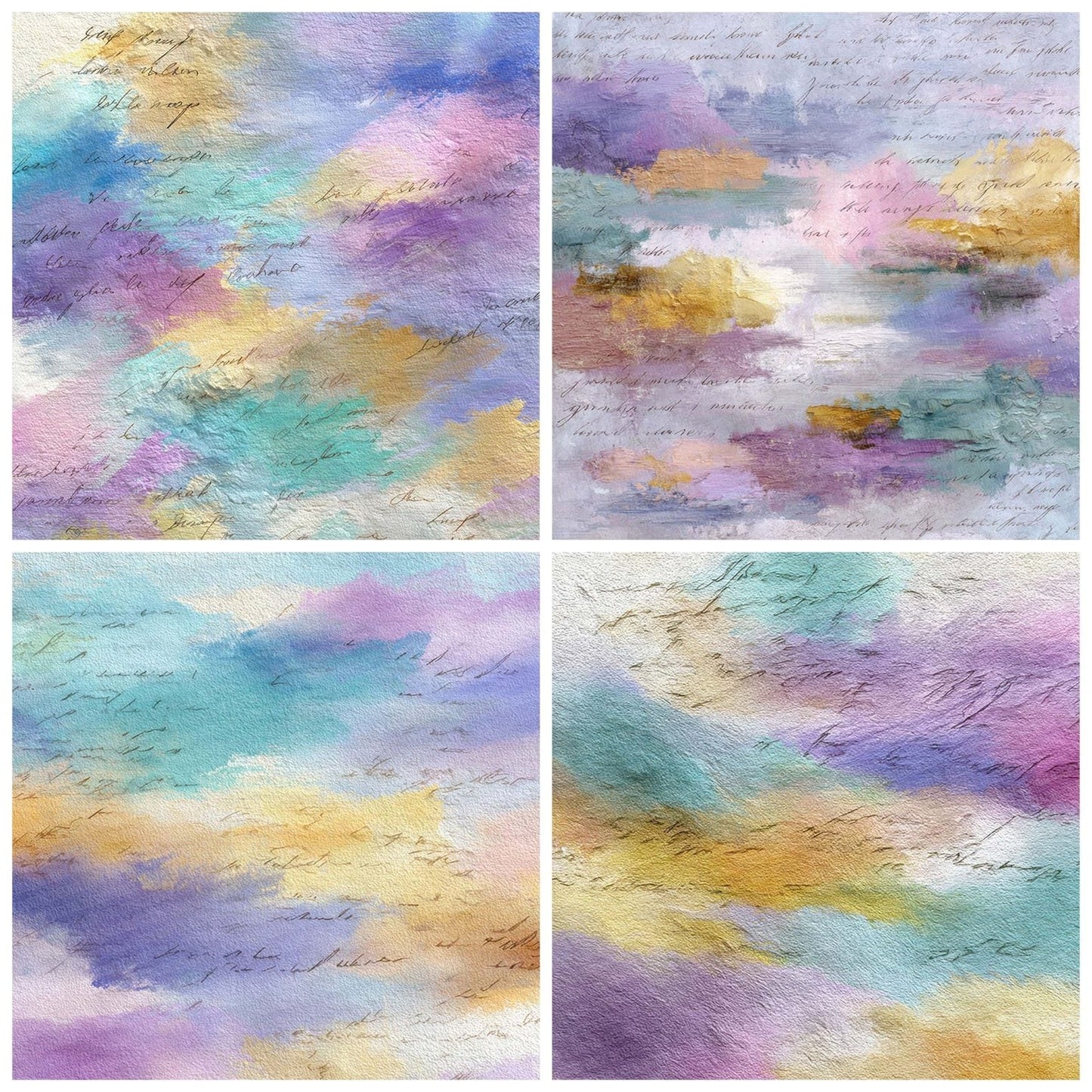 Pastel Monet Art Layers Script Digital Paper Pack (DDD002926)