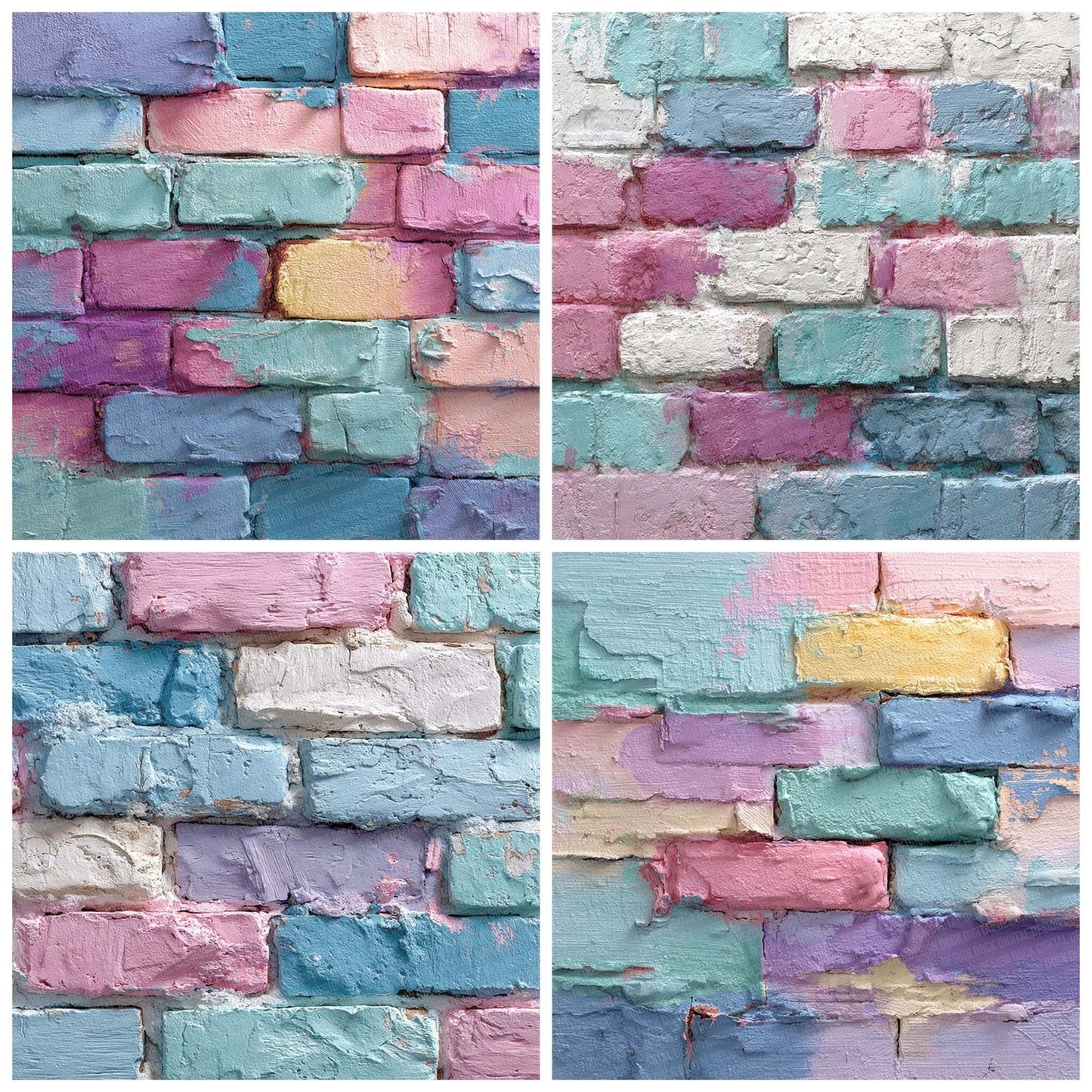Pastel Patch Brick Wall Digital Paper Pack (DDD002929)