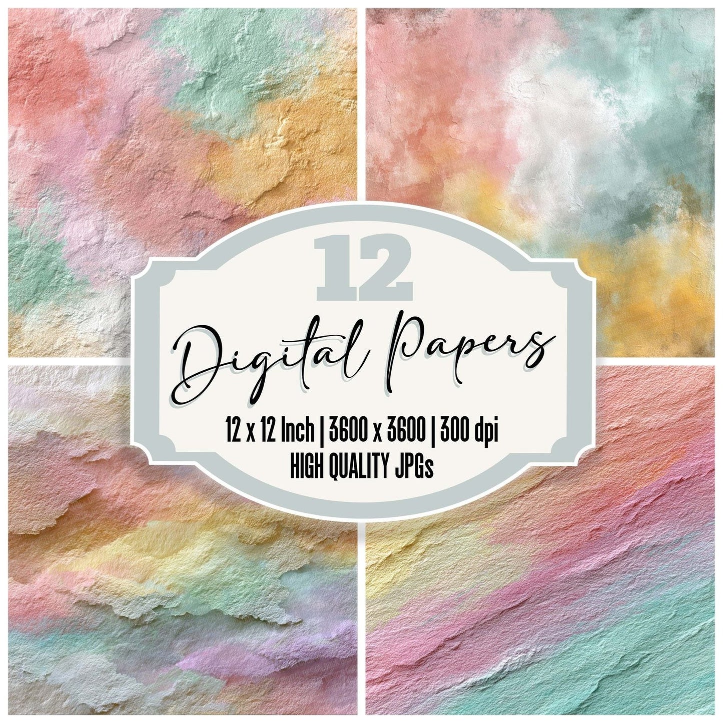 Pastel Prism Watercolour Wash Digital Paper Pack (DDD002932)