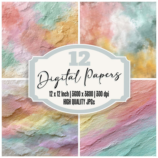 Pastel Prism Watercolour Wash Digital Paper Pack (DDD002932)