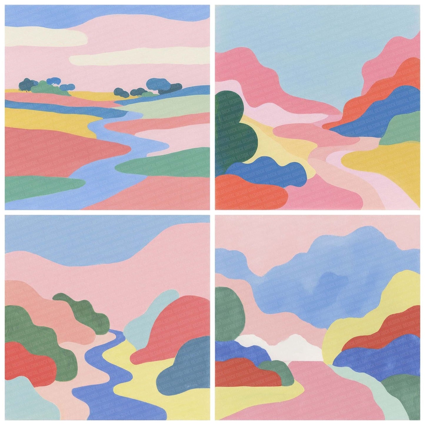 Pastel River Hills Digital Paper Pack (DDD002933)