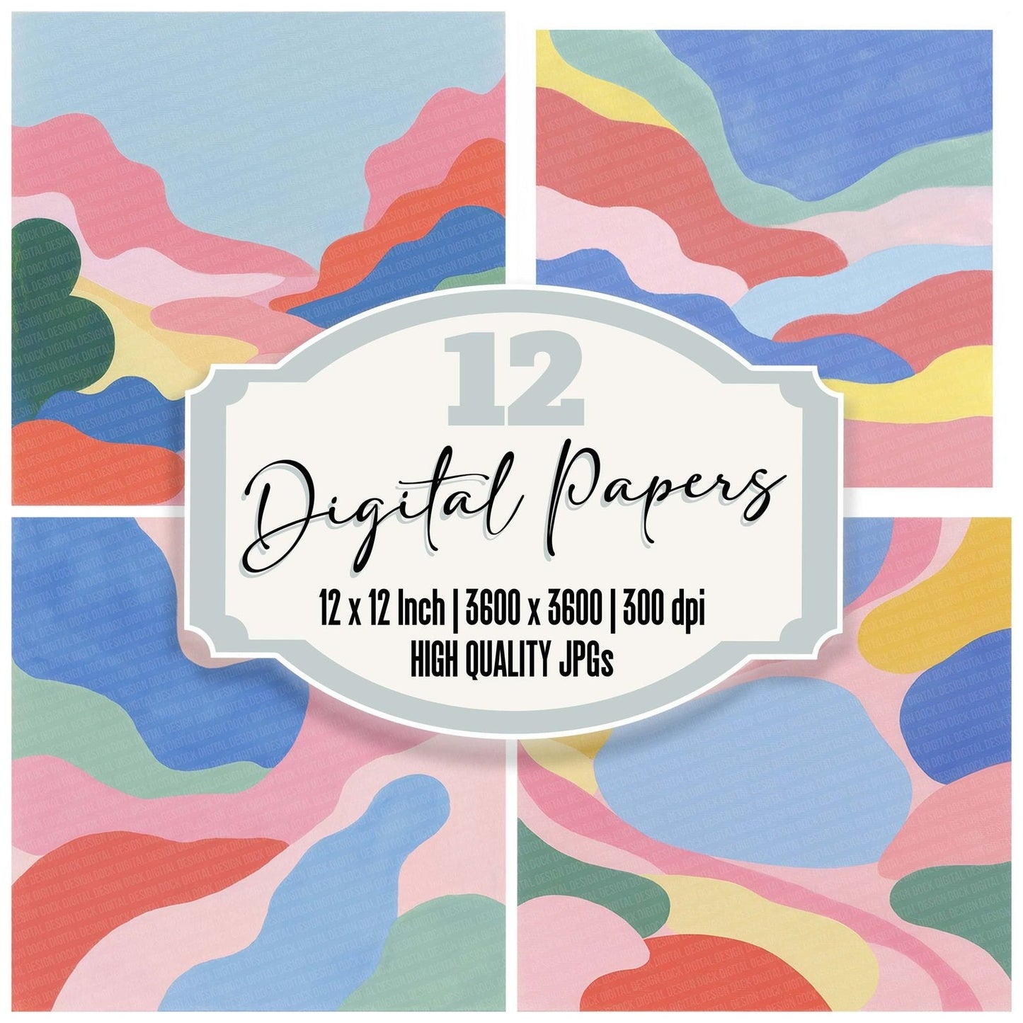 Pastel River Hills Digital Paper Pack (DDD002933)