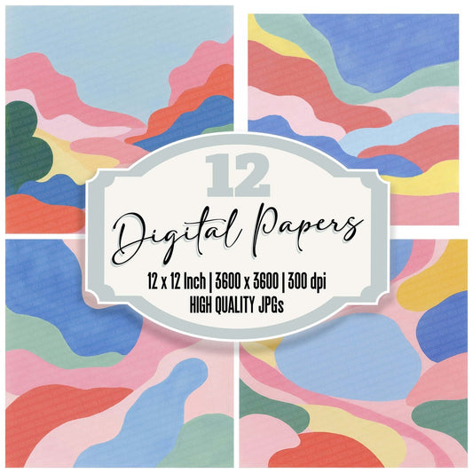 Pastel River Hills Digital Paper Pack (DDD002933)