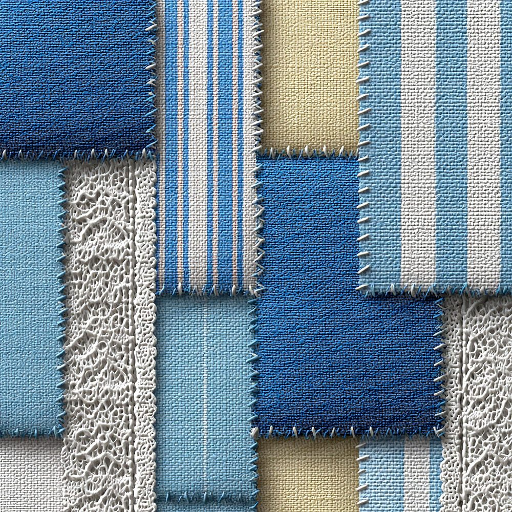 Pastel Stripe Lace Patchwork Fabric Digital Paper Pack (DDD002936)