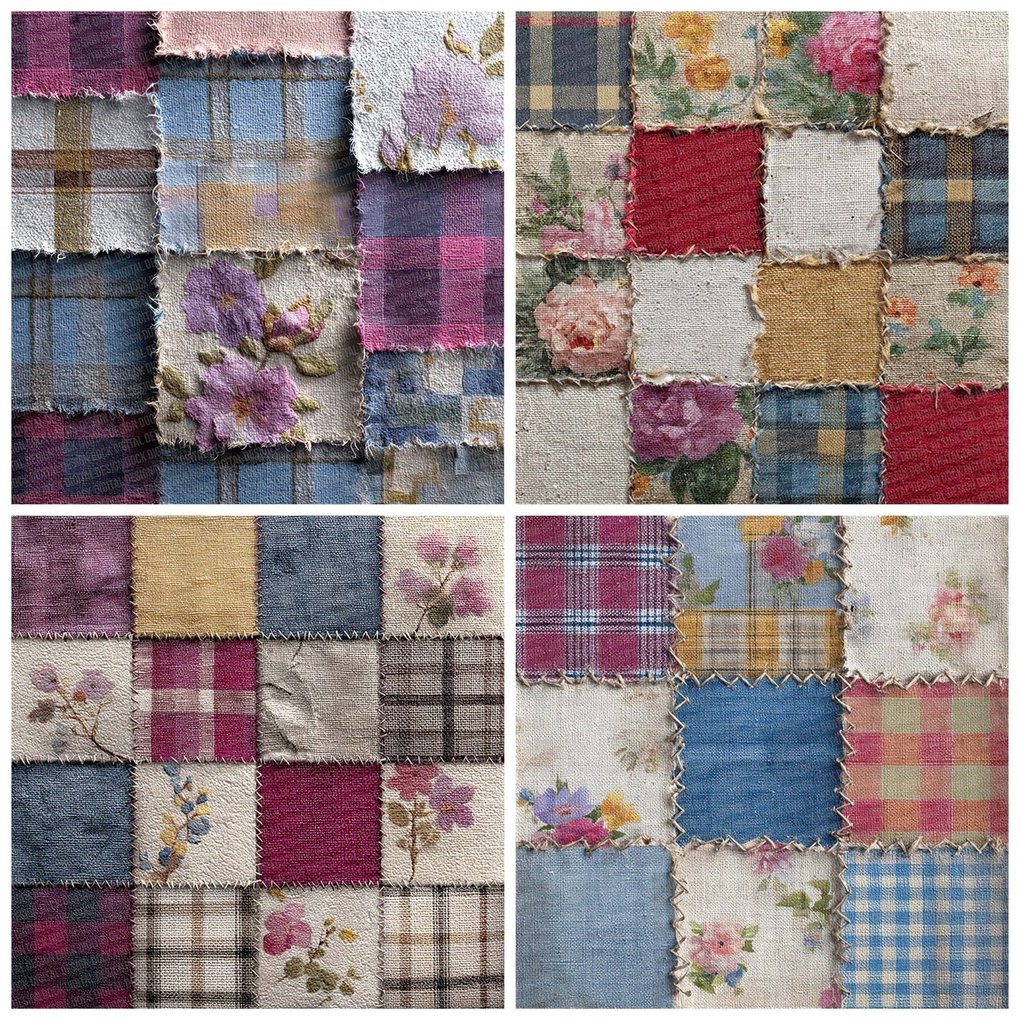 Patchwork Fabric Mix Digital Paper Pack (DDD002941)