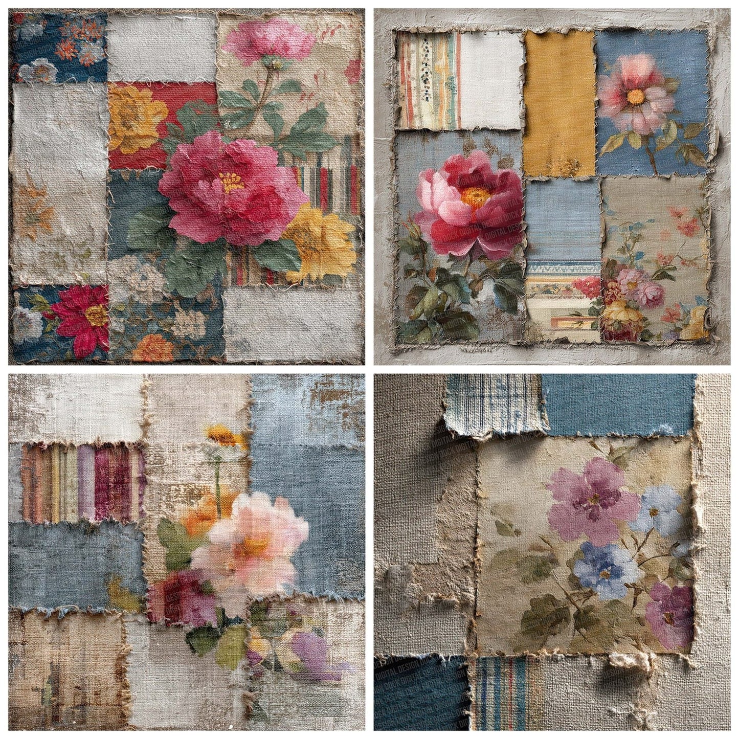 Patchwork Quilt Fade Digital Paper Pack (DDD002943)