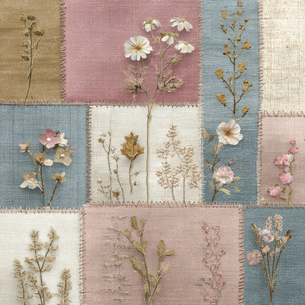 Patchwork Wildflower Fabric Digital Paper Pack (DDD008559)
