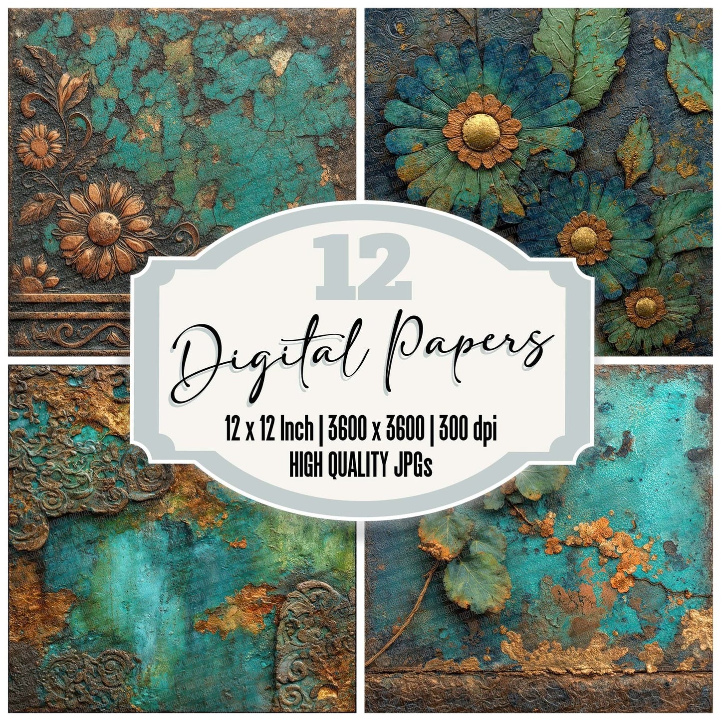Patina Copper Fade Digital Paper Pack (DDD002948)