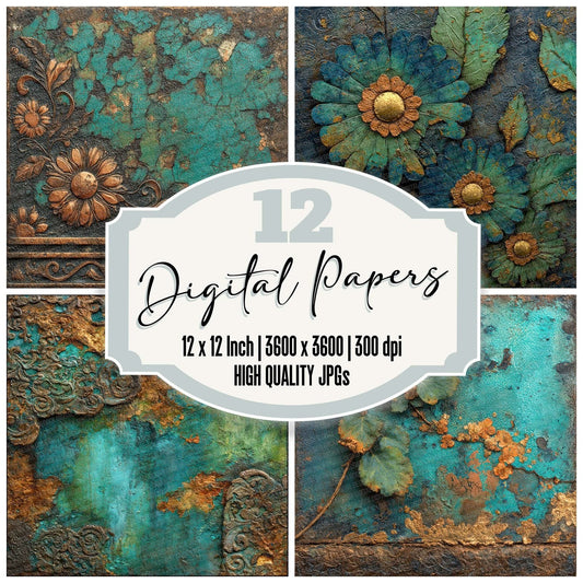 Patina Copper Fade Digital Paper Pack (DDD002948)